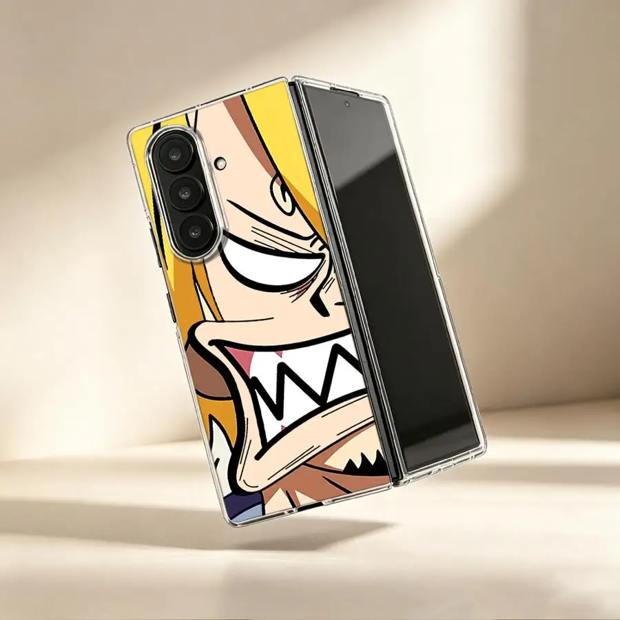 Angry Sanji Anime Case for Samsung Galaxy ZFold6 ZFold7 ZFold3 Z Fold 7 6 5 4 3 ZFold4 ZFold5 Transparent Soft Phone Cover