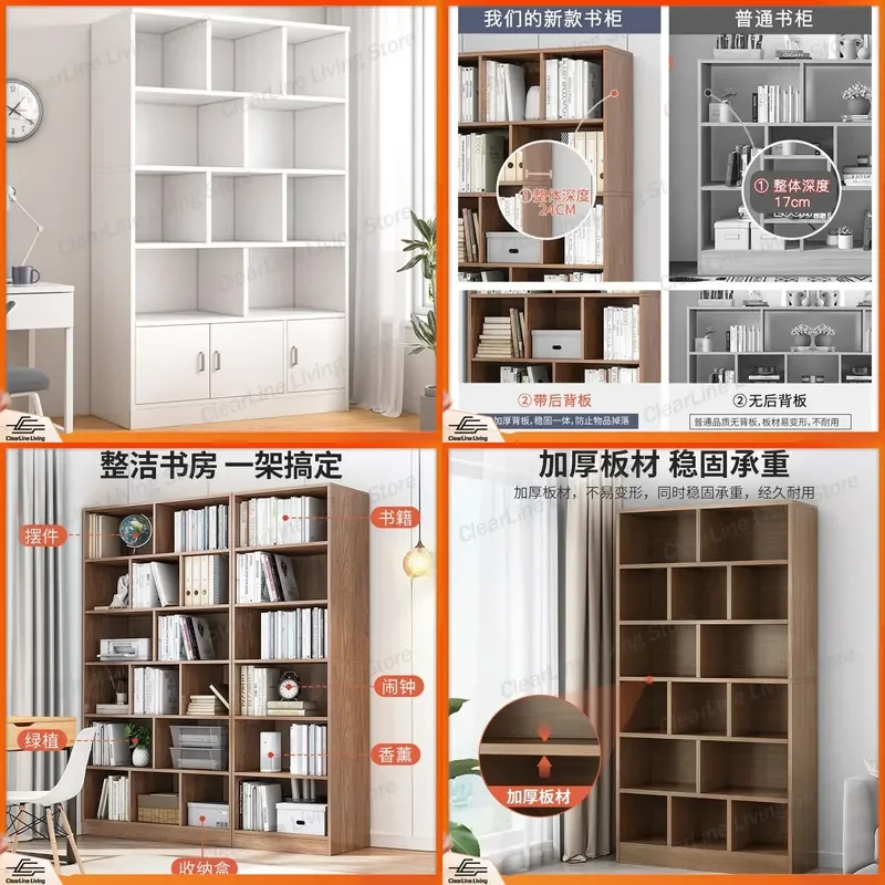 Simple Modern Floor to Wall Bookshelf for Living Room Layered Storage Shelf Home Bookcase Locker Style Display Rack