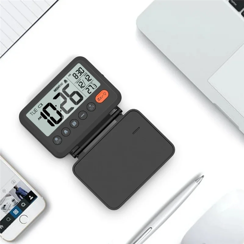 

Reliablemini дорожный будильник складной дизайн с календарем цифровой ЖК-дисплей домашний настольный будильник портативный настольный модный