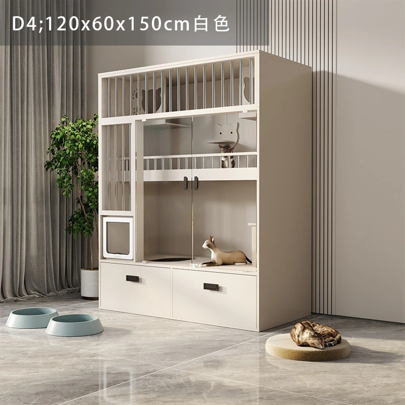 Solid wood cat villa household indoor drawer type storage cage large free space climbing frame house nest
