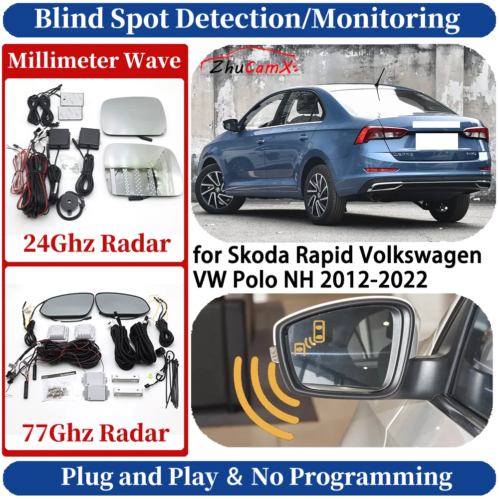 Car Blind Spot Monitoring/Detection System for Skoda Rapid Volkswagen VW Polo NH 2012-2022 Safe Night Driving Side Lane Change