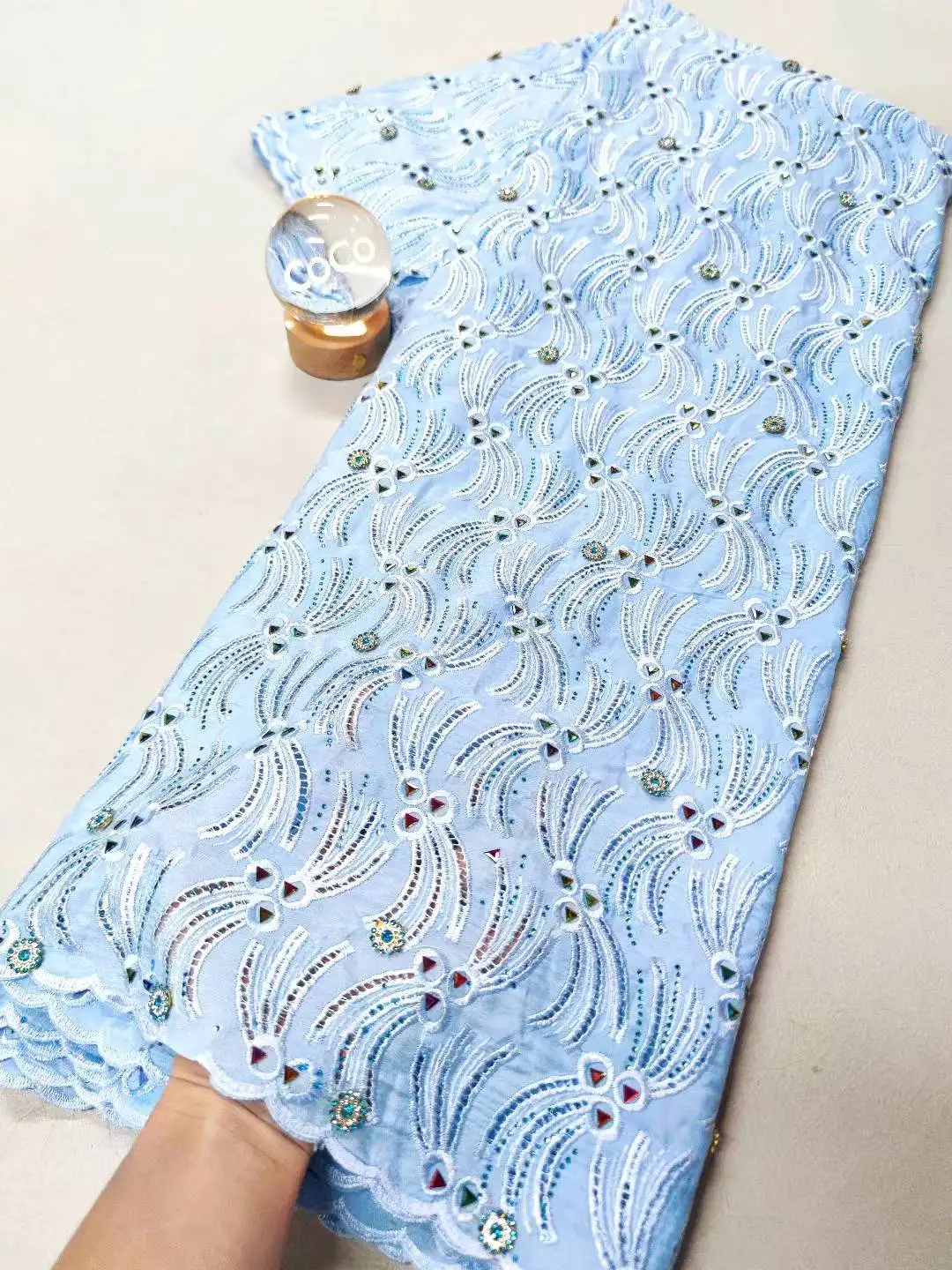 

2025 Africa Nigerian High Quality Sequins for Wedding Dress Chiffon Tulle Lace Fabric Party Guipure 5Yard Sewing cotton XL115