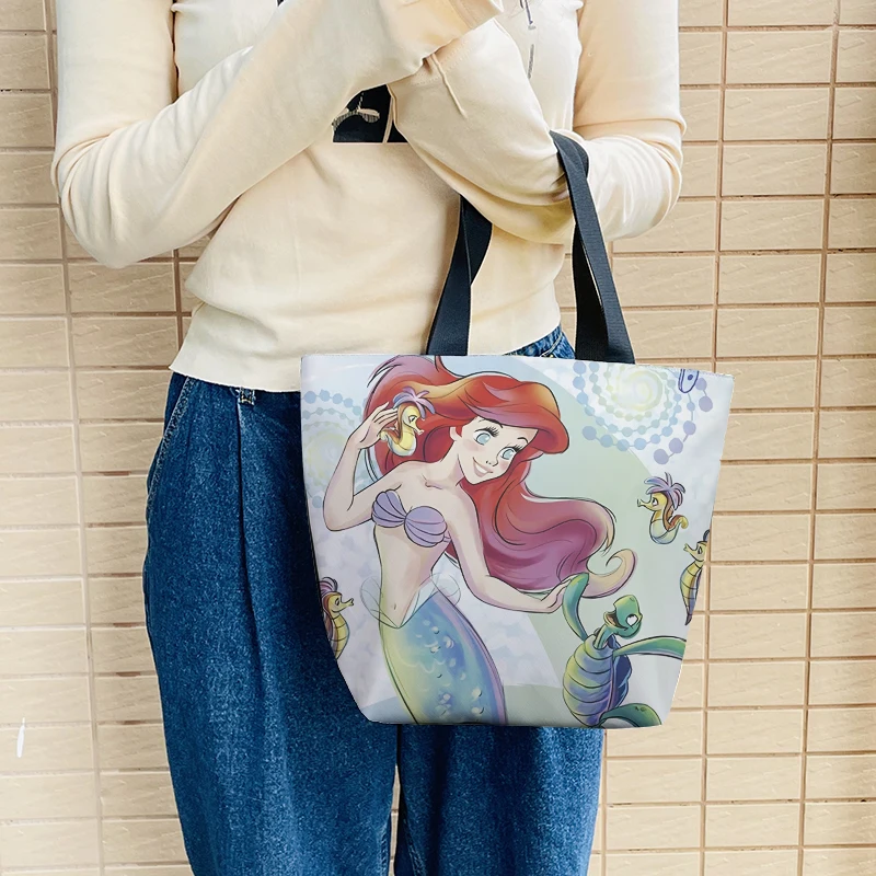 Disney Princess mermaid L9641 Anime Customized Lunch Bags Cartoon Warm Storage Bag Handbag Girl Unisex Gift