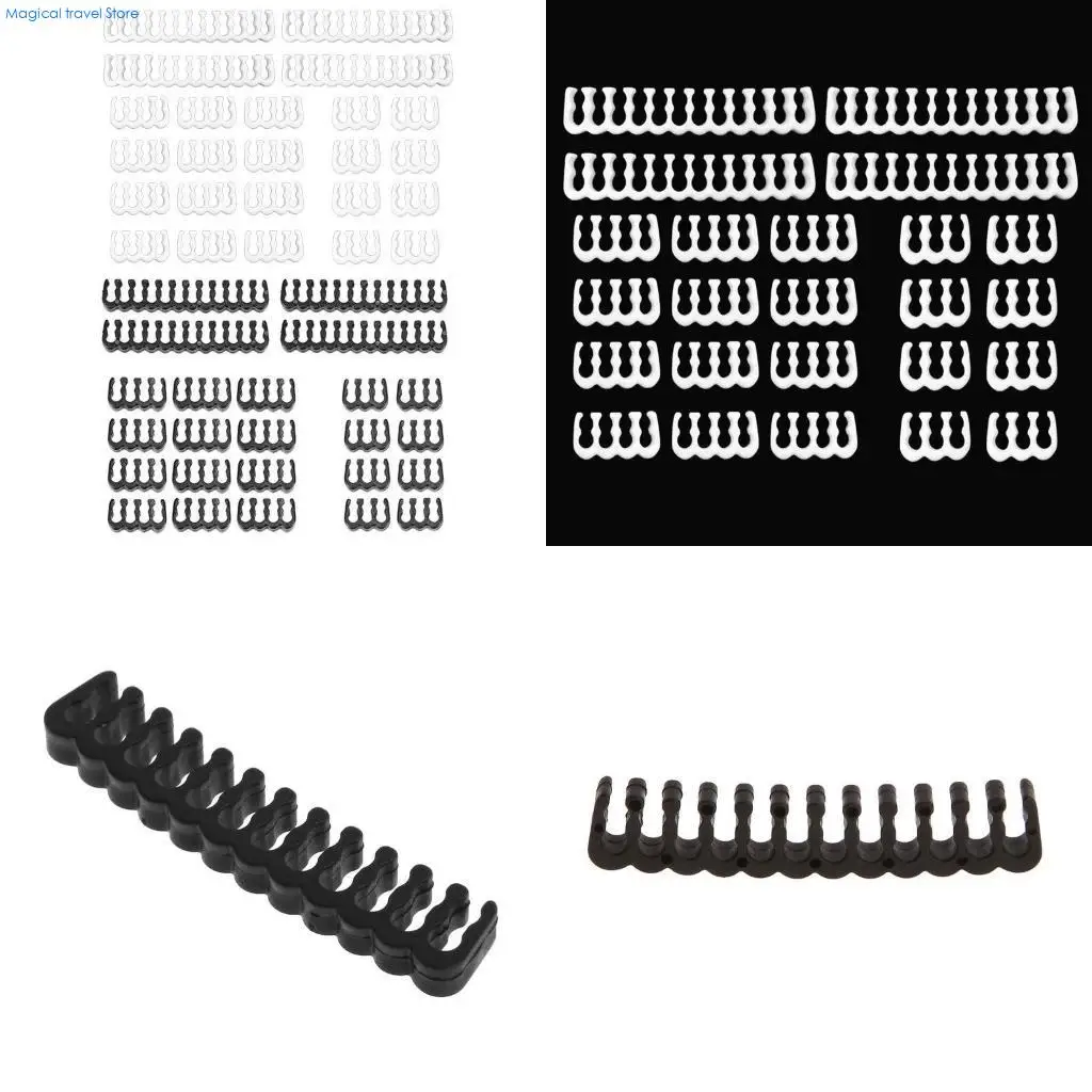 N2UB 24 Pieces Set 24-pin x 4, 8-pin x 12, 6-pin x 8 for 3 mm up to 3.4 mm/0.13inch- White, Black