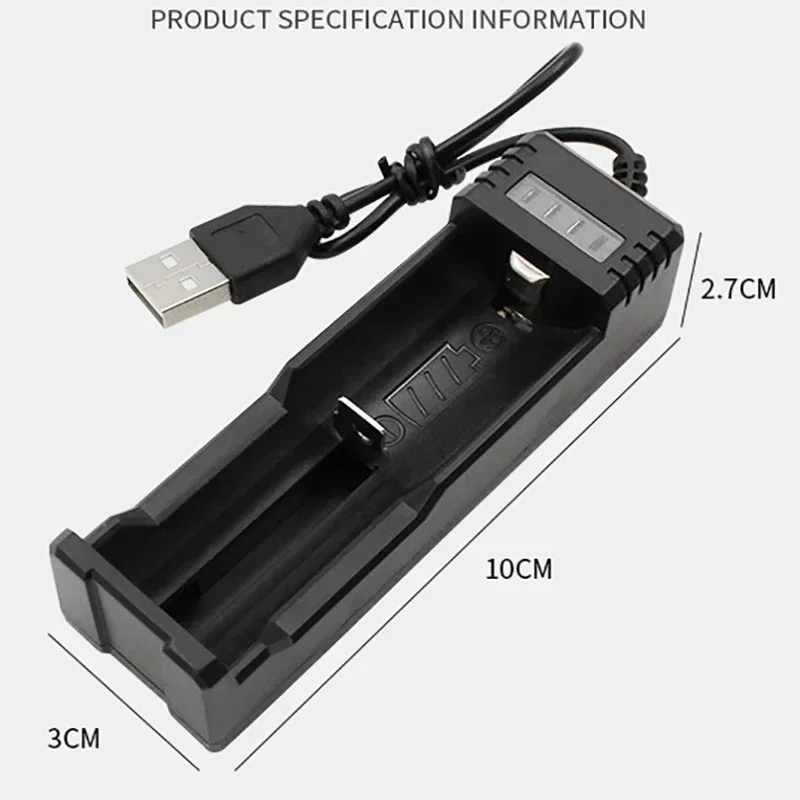 USB 범용 스마트 고속 배터리 충전식 리튬 배터리 충전기, 14500 16650 14650 18500, 1 슬롯 18650