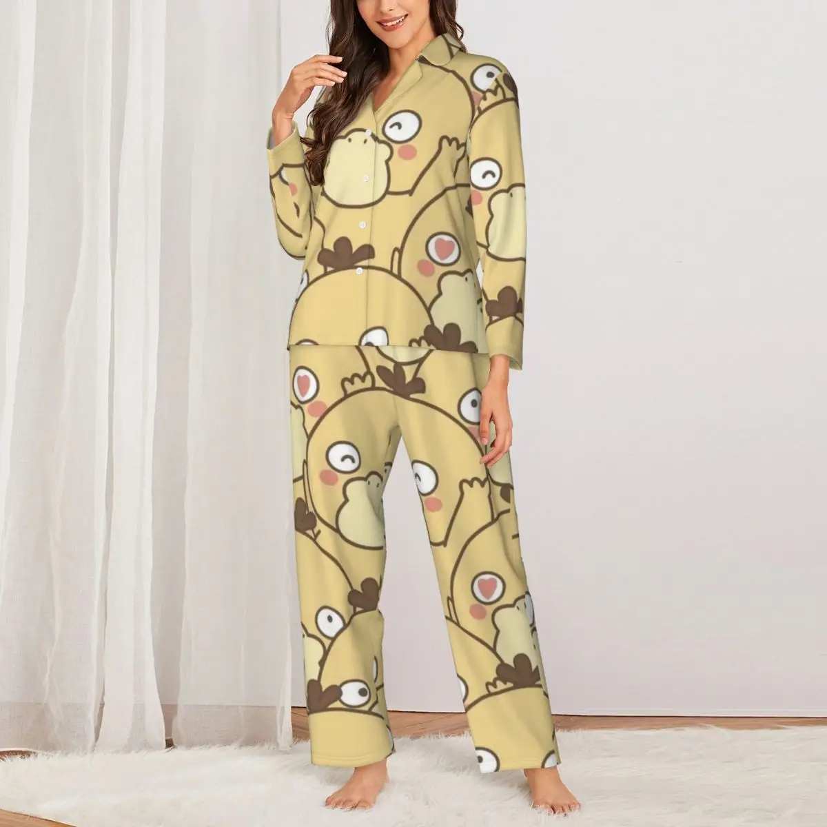 Psyduck Women's Pajamas Set 2 Piece Set For Women Casual Long sleeve Suit