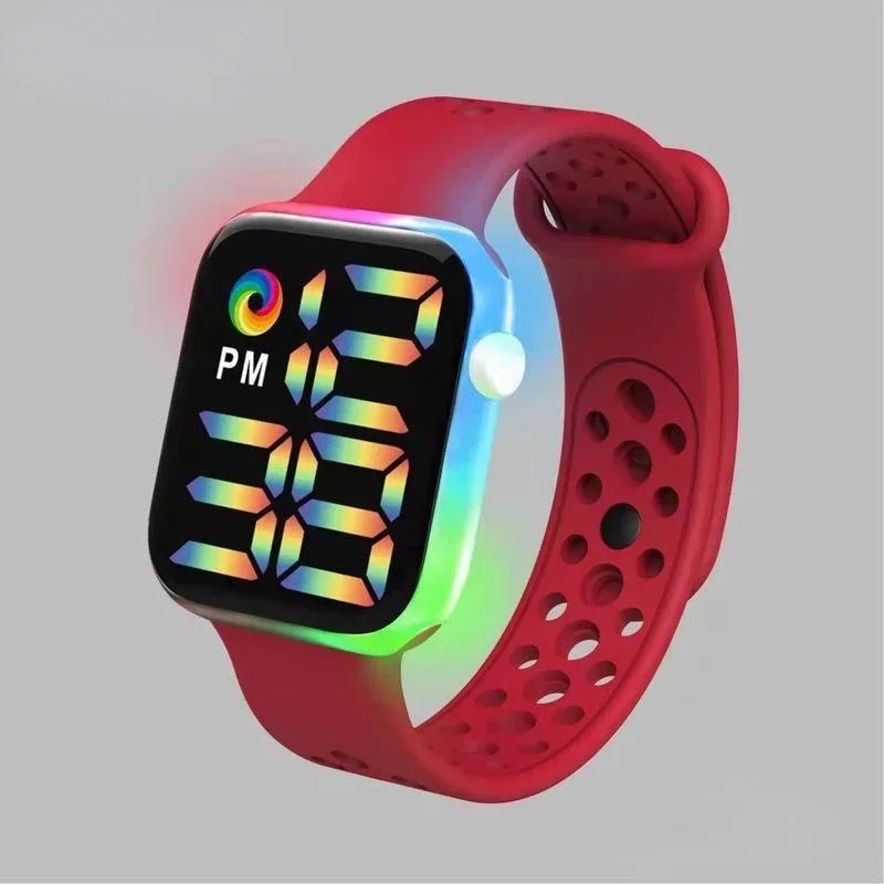 New LED Electronic Watch Silicone Strap Waterproof Sports Digital Watch for Women and Men Student Gift Wrist Watches Wholesale