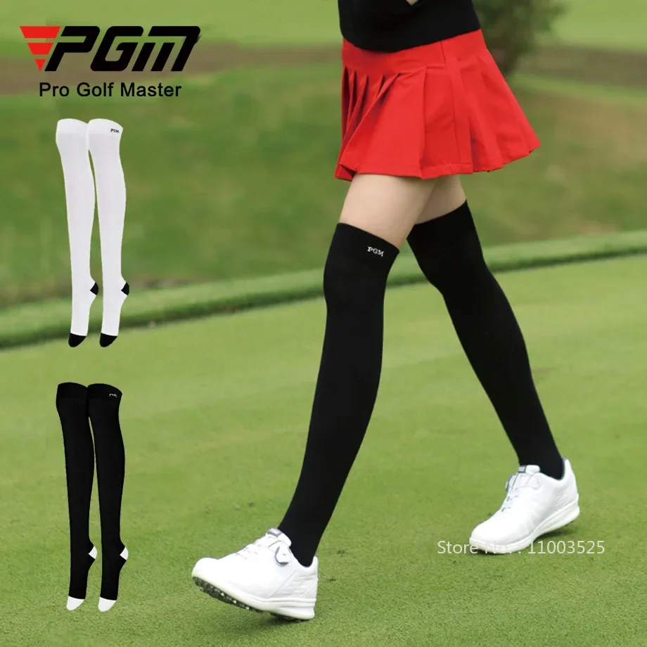 

PGM Women High Elastic Golf Socks Ladies Slim Thicken Sport Stockings Women Breathable Over The Knee Stocking Outdoor Golf Socks