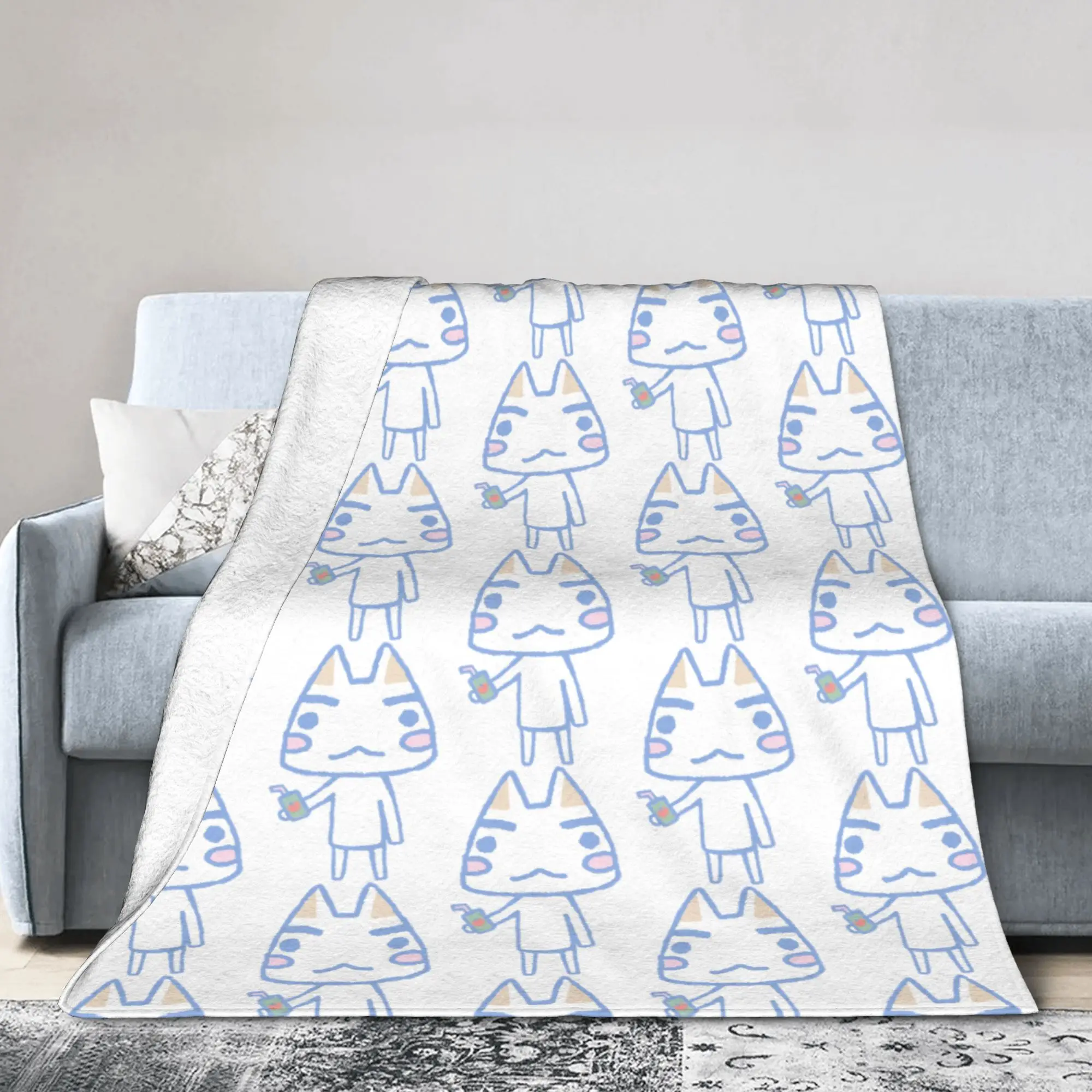 Toro Inoue Cat juice Blanket Coral Fleece Plush Summer Air Conditioning Multi-function Lightweight Thin Throw Blankets Rug Piece
