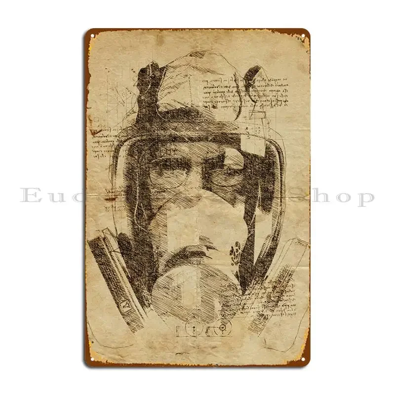 قناع هايزنبرغ علامة معدنية تصميم اللوحة الصدئة طباعة علامة تين تسجيل ملصق