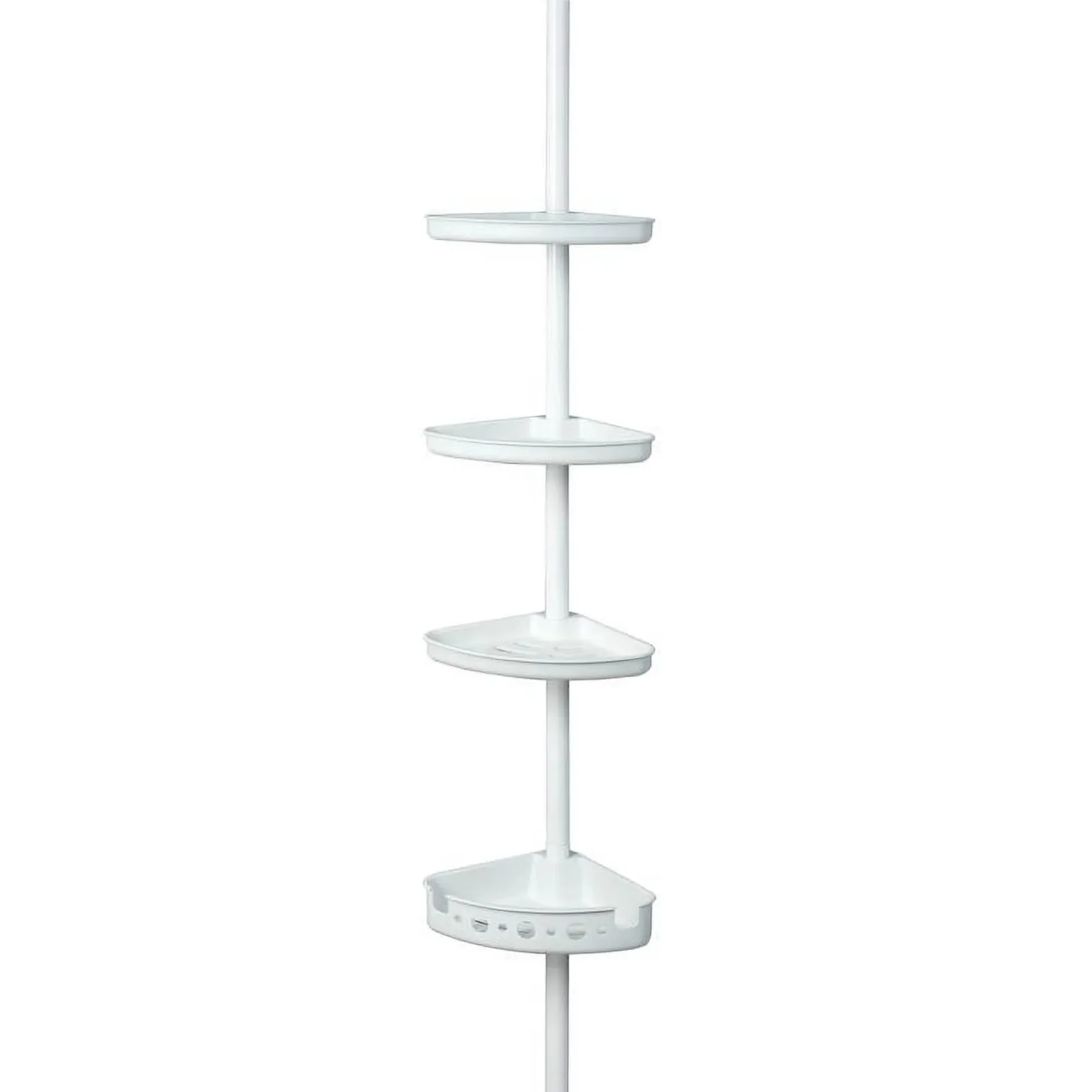 

Steel Shower Pole Caddy, 3 Shelves, 60" - 96", White Finish