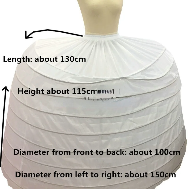 9 Hoops Petticoat Underskirt For Vintage Palace Ball Gown Wedding Dresses  Bridal Gowns Wedding Accessory Crinoline jupon