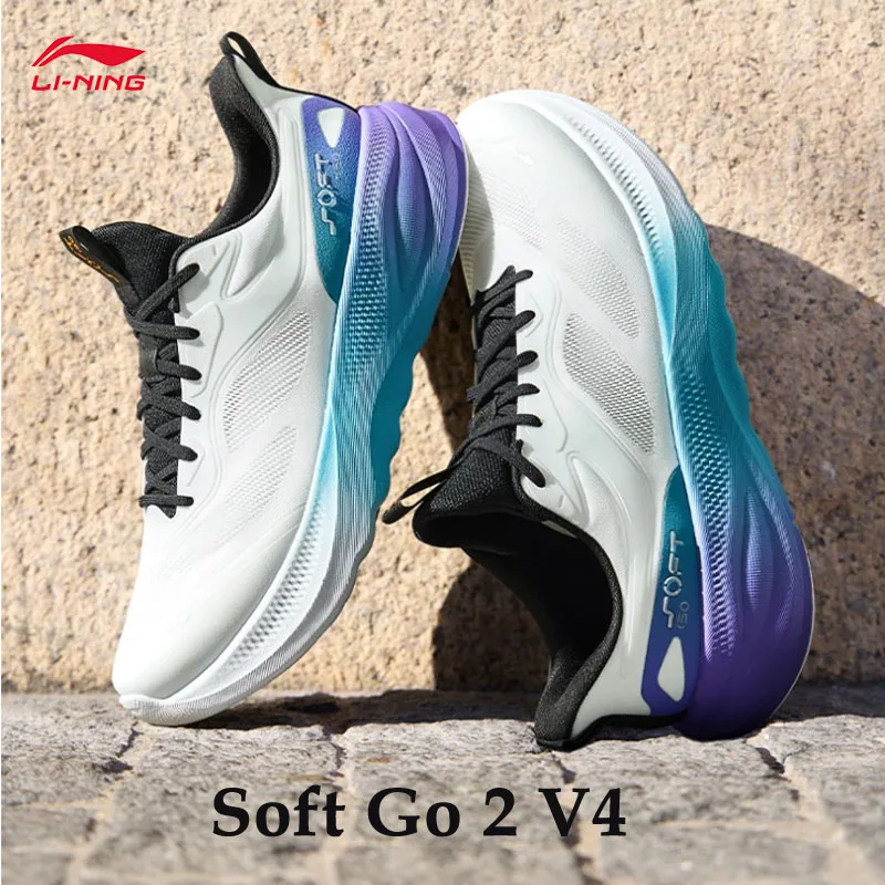 

LI-NING Soft Go 2 V4 Men Comfortable Walking Shoes Casual Stylish Sneakers Soft Lifestyle Shoes AGLV091
