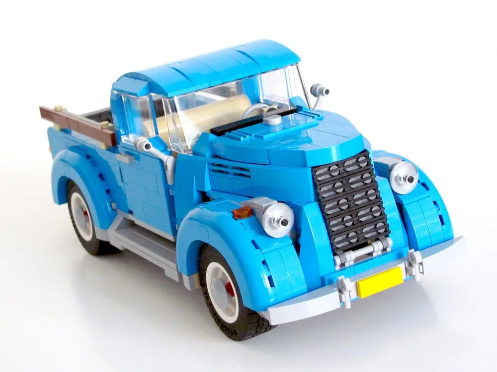 2024 Old Pickup City Car Speed Champion Classic Classic Car Building Blocks Brick Boy Racing Model Children's Toy Gift