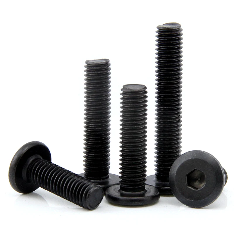 M3 M4 M5 M6 M8 Black Carbon Steel Hypotenuse Flat Head Hex Socket Drive Screw Down Side Furniture Screws