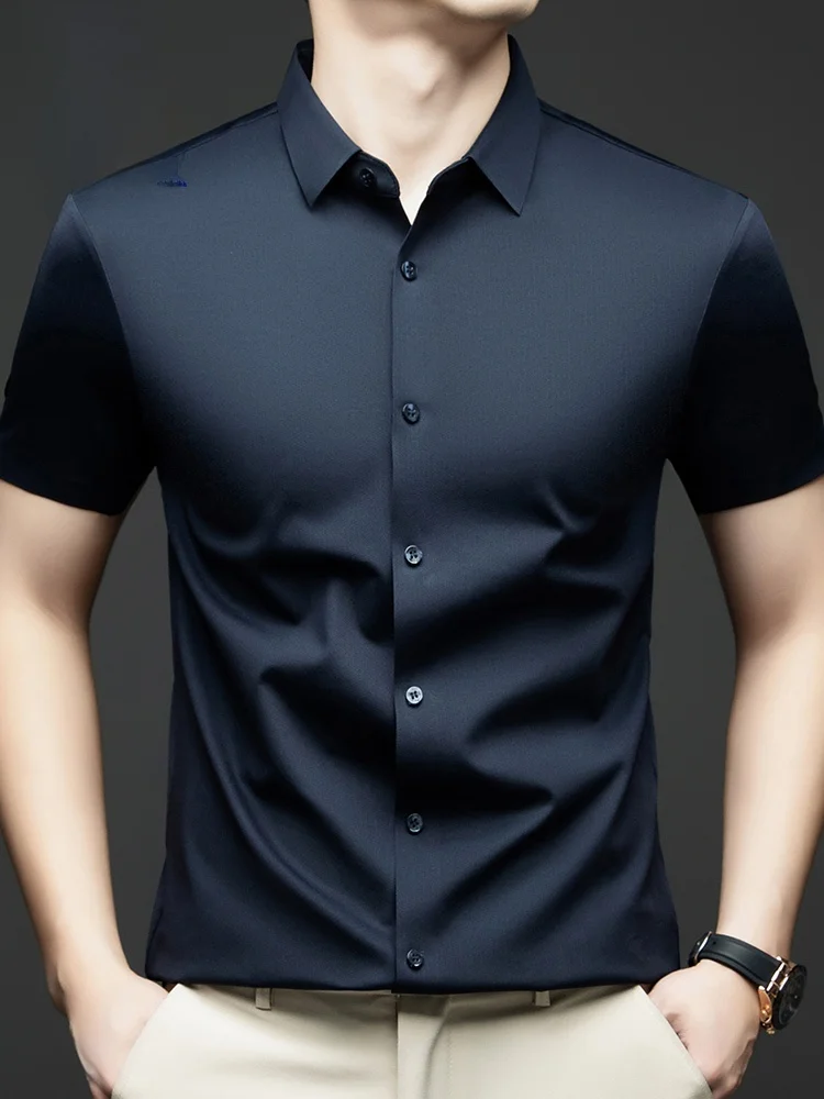 

Летняя мужская повседневная рубашка Lormen 2025 из дышащего легкого смешанного полиэстера и льна