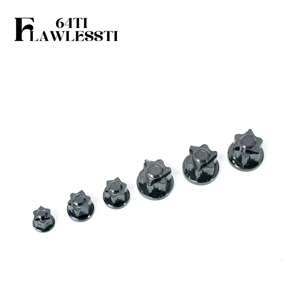 FLAWLESSTI M6 M7 M8 M10 M12 M14 Gr5 Titanium Nut Front Rear Axle Exhaust Pipe Nut For Honda Forza 350 Wave 125 Yamaha Xmax 300