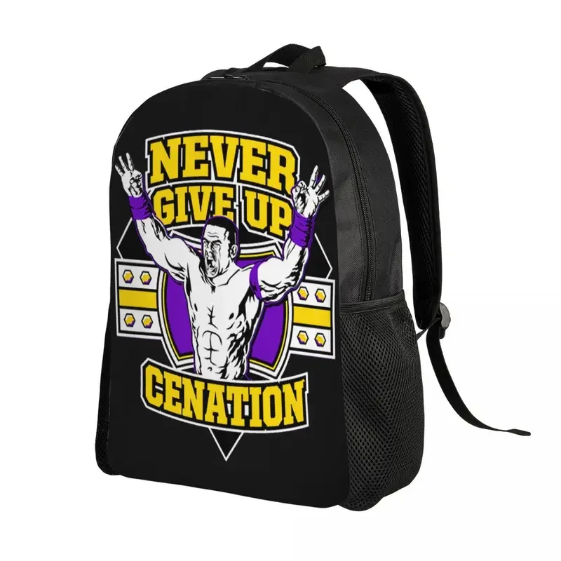 Customized WWE John Cena Backpack for Boys Girls Never Give Up College School Travel Bags Men Women Bookbag Fits 15 Inch Laptop