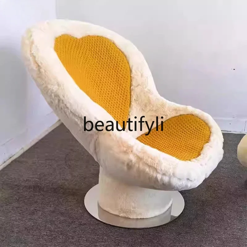 

01A Nordic Glass Fiber Leisure Chair Sofa Bedroom Art Backrest Chair Model Room Heart Chair