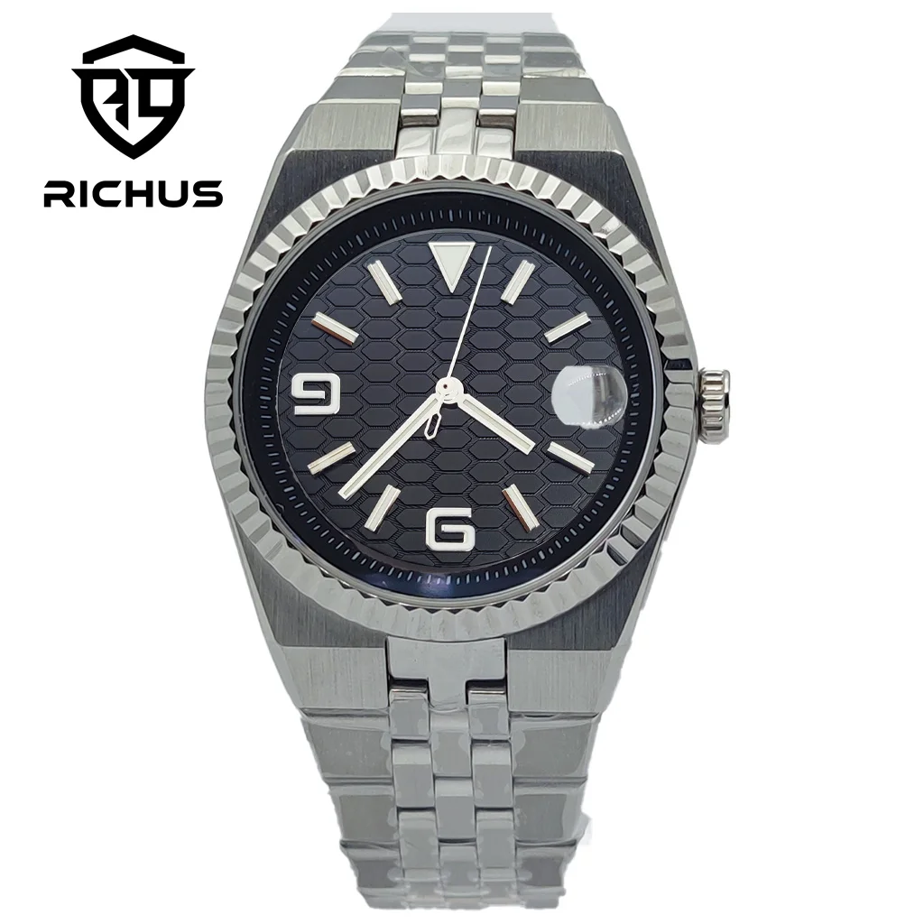 Корпус RICHUS NH35 40 мм, корпус часов с циферблатом и стрелками, сапфировое стекло, подходит для NH34 NH35 NH36 Miyota8215-DG, аксессуары для часов с механизмом Корпус RICHUS NH35 40 мм, корпус часов с циферблатом и стрелками, сапфировое стекло, подходит для NH34 NH35 NH36 Miyota8215-DG, аксессуары для часов с механизмом