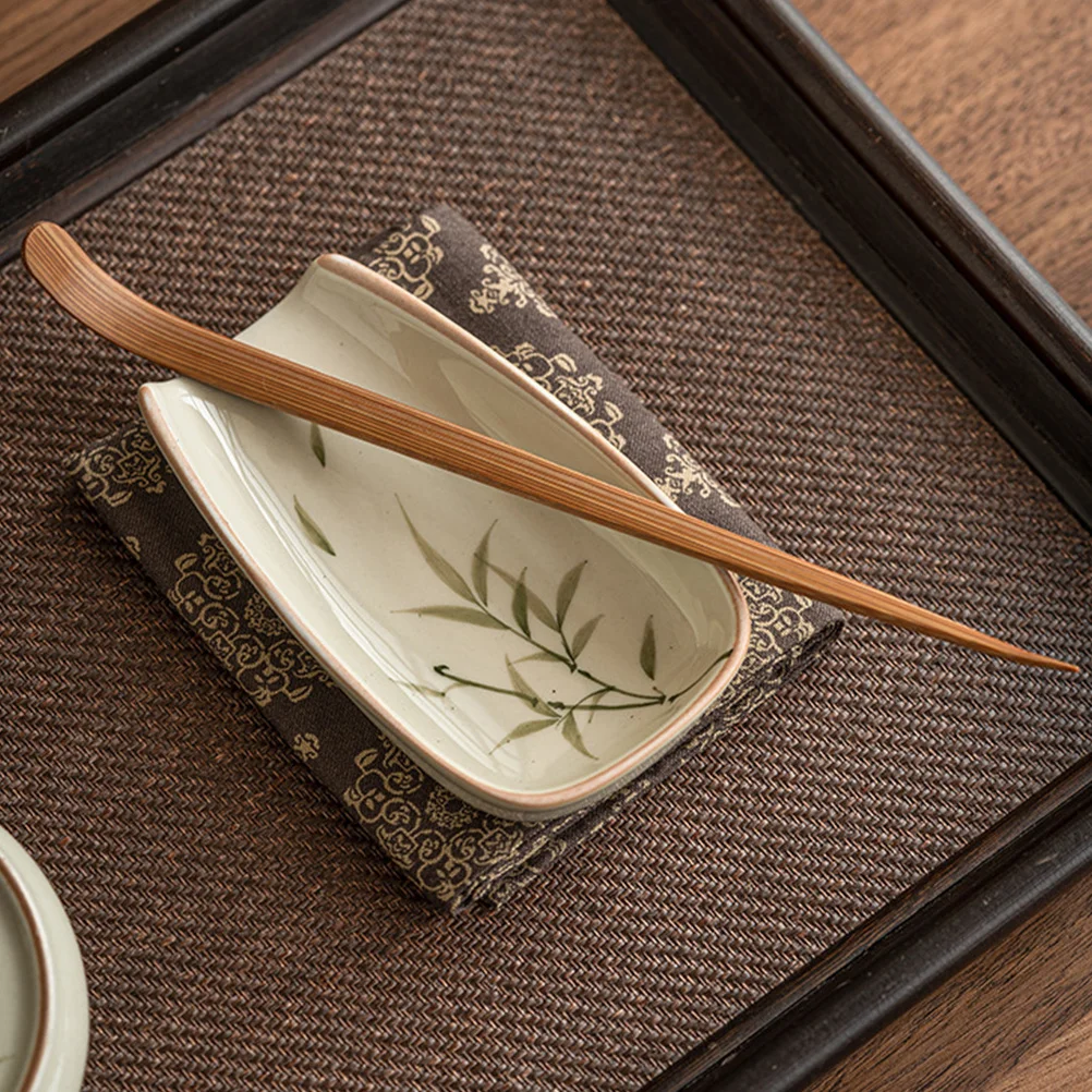 

1 Set Ceramic Wood Portable Loose Spoon, Reusable Tea Leaf Scoop, Matcha Scoop, Coffee Bean Spoon, Tea Storage Holder, Small