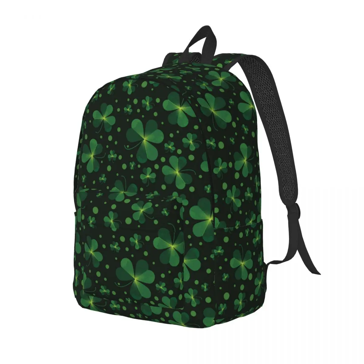 Shamrock Leaf Green Backpack Middle High College School Student Bookbag Teens Daypack Durable