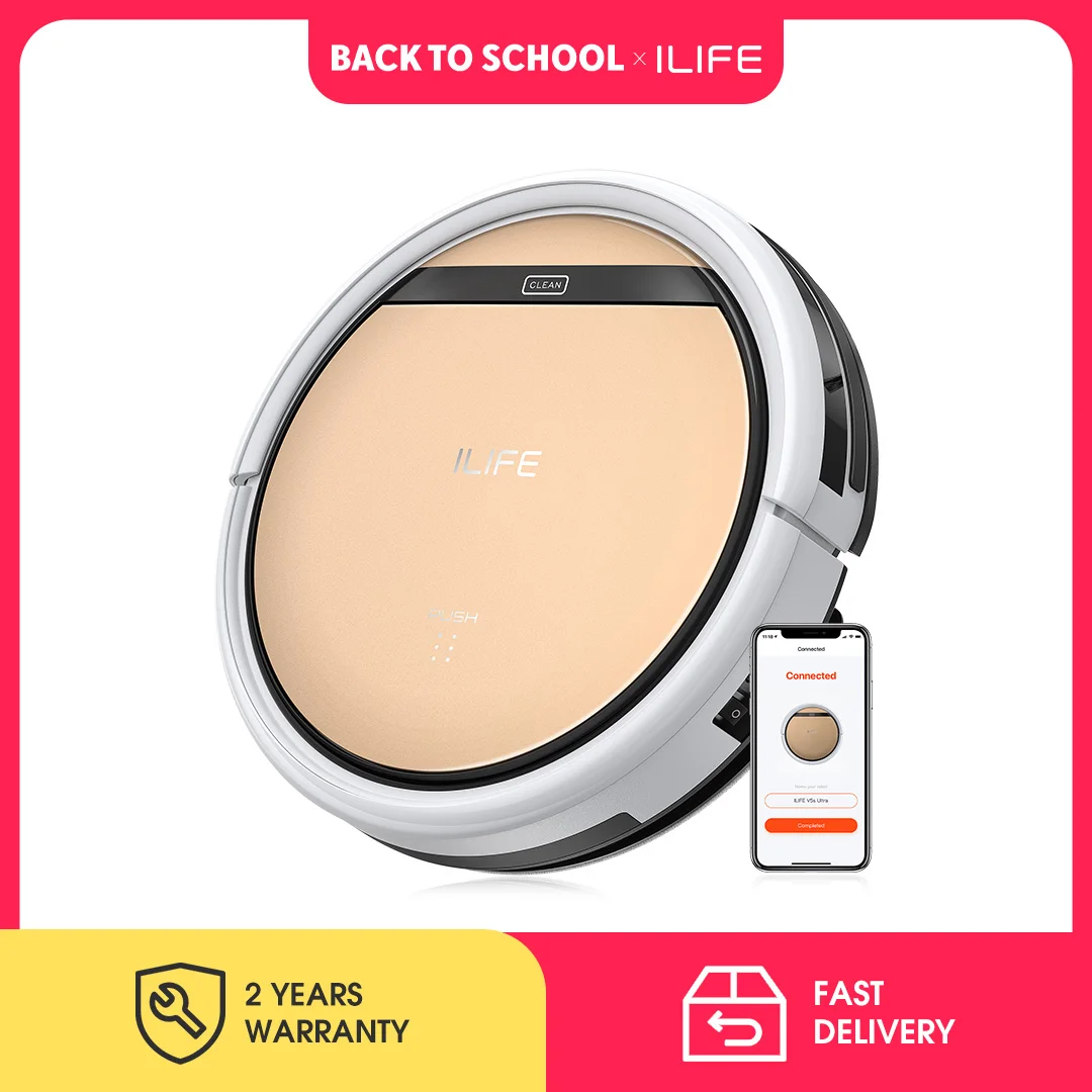 ILIFE V5s Ultra Roboter-Staubsauger und Wischmopp-Kombination, 4000Pa Saugkraft, App-/Fernbedienung, Kartenkennzeichnung, Reinigungsplanung