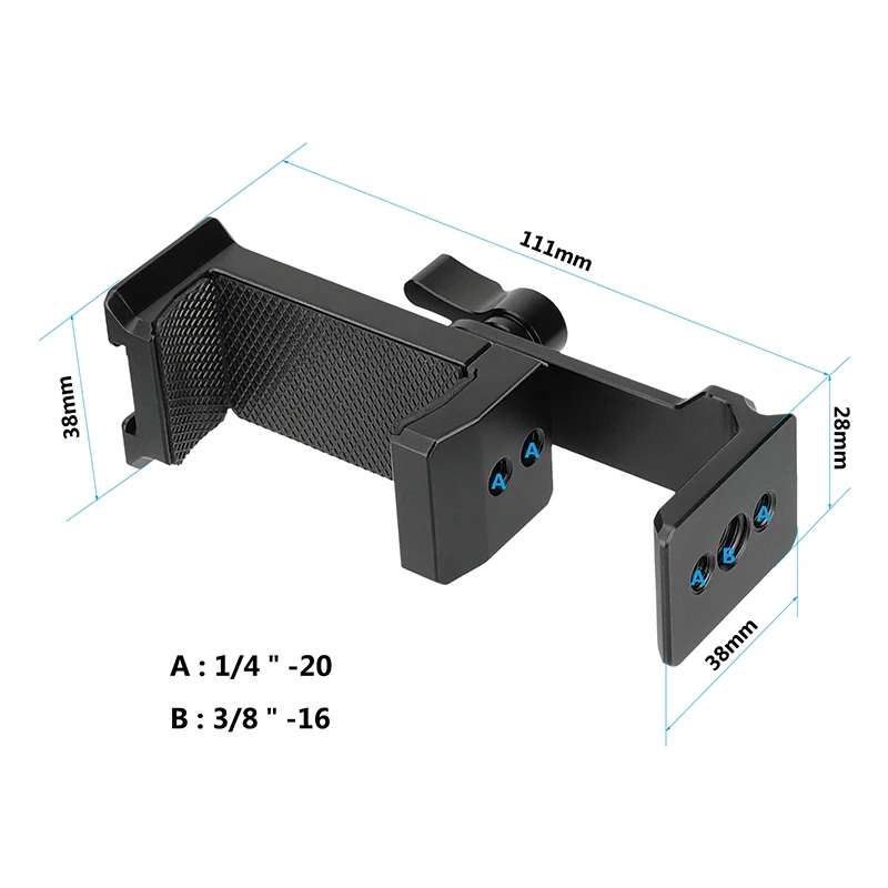 HDRig ARCA Style Handyhalterklemme mit Kaltschuhhalterung und 360° °   Drehbares und 1/4" 3/8" Gewindeloch für IPhone Xiaomi