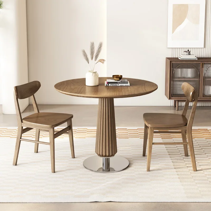 

Скандинавские клубные барные столы из массива дерева для переговоров со столом и стулом, простые барные столы, современная круглая мебель для балкона