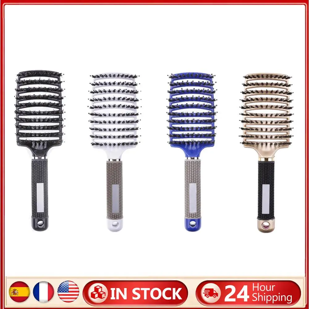 

Anti Static Brush Anti-Hair Loss Straight Curly Hair Styling Brush Easy To Use Scalp Massage Comb Resin Bristle for Hair Care