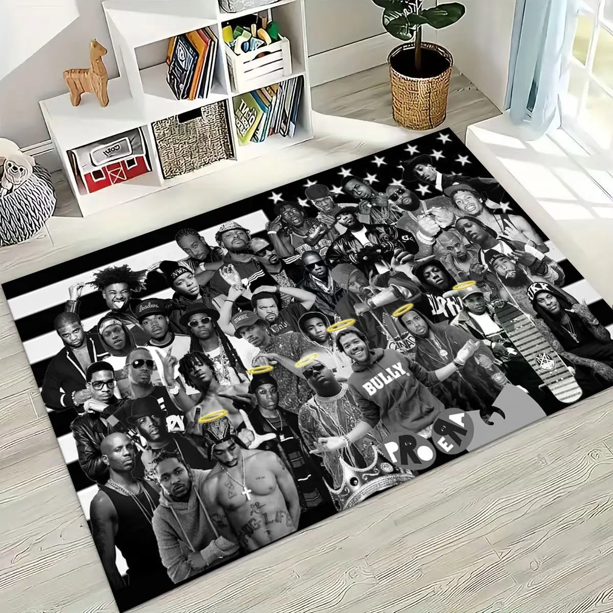 

Legends Rapper Collection HIP HOP Rap Star Art Rug for Bedroom Living Room Sofa Home Doormat Decor, Large Kid Non-slip Floor Mat
