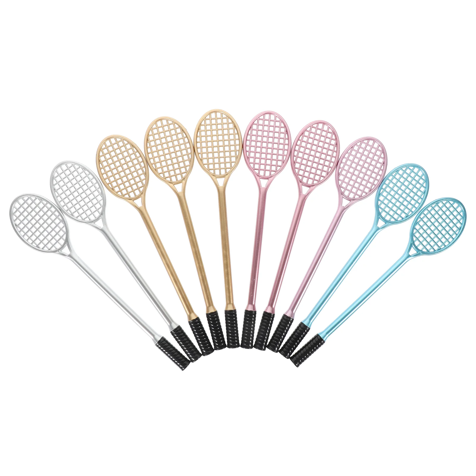 10 Pcs Racket Rollerballs Pen Badminton Gel Ink Pens Fine Point Refill Adorable Tennis