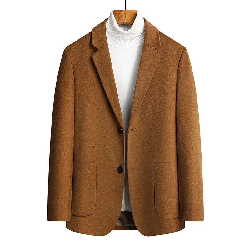 

New Single-sided Woolen Suit Jacket for Spring and Autumn Men's Business Short Woolen Coat Men's Top Small Suit