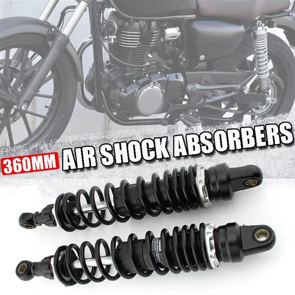 

Motorcycle Black 360mm Adjustable Rear Shock Absorbers Air Suspension Gas Springs For Honda GB350 NC59 GB350S CB350 CB350S 21-up