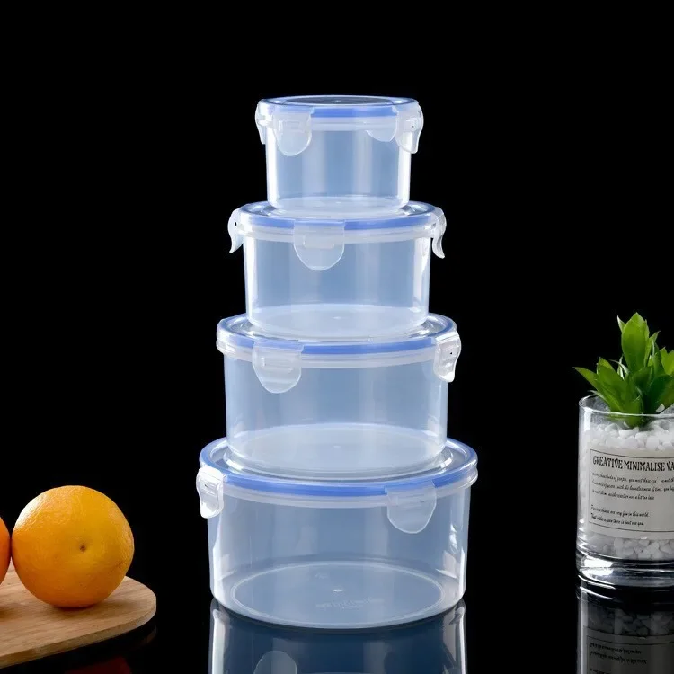 Vegetable and Fruit Storage Box Microwave Transparent Food Grade Plastic Freshness Container Refrigerator Bento Box