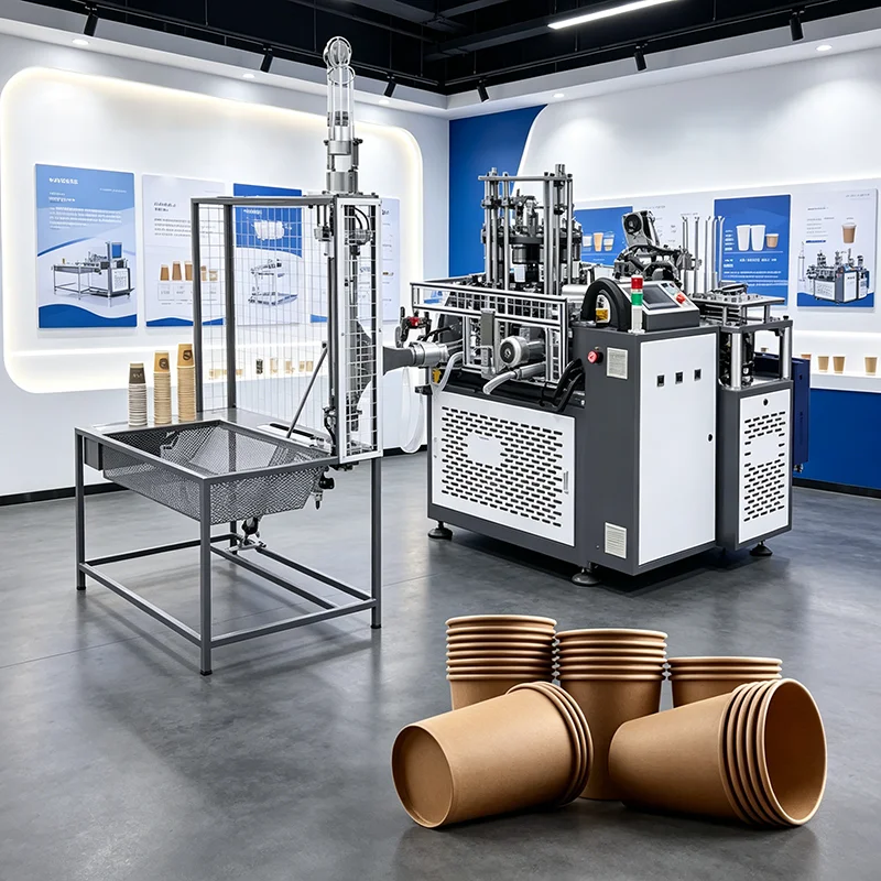 High Speed 80-120 Cups Per Minute Paper Cup Forming Machine with Touch Screen PLC and Automatic Cup Collection