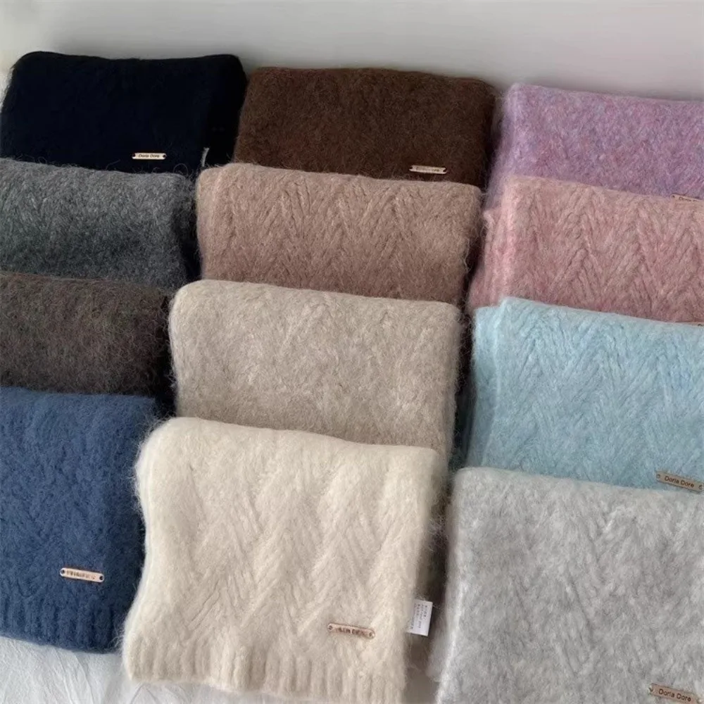 

New Knitted Neck Warmer Coldproof Windproof Neckerchief Solid Color Warm Knitted Scarf Skiing