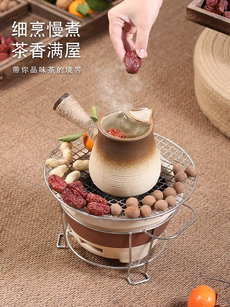 Large-capacity Dry Burning in Winter Boiling Stove Tea Cooking Equipment Charcoal Pottery Tea Fire Stoves Baking Milk Teapot