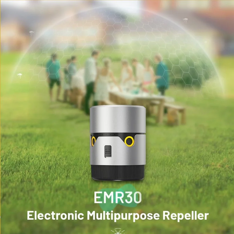 

EMR30 Portable Mosquitoes Repeller 20ft 360° Ultrasound Repelling Rat Cockroach 18W Power Bank for Camping BBQ Party