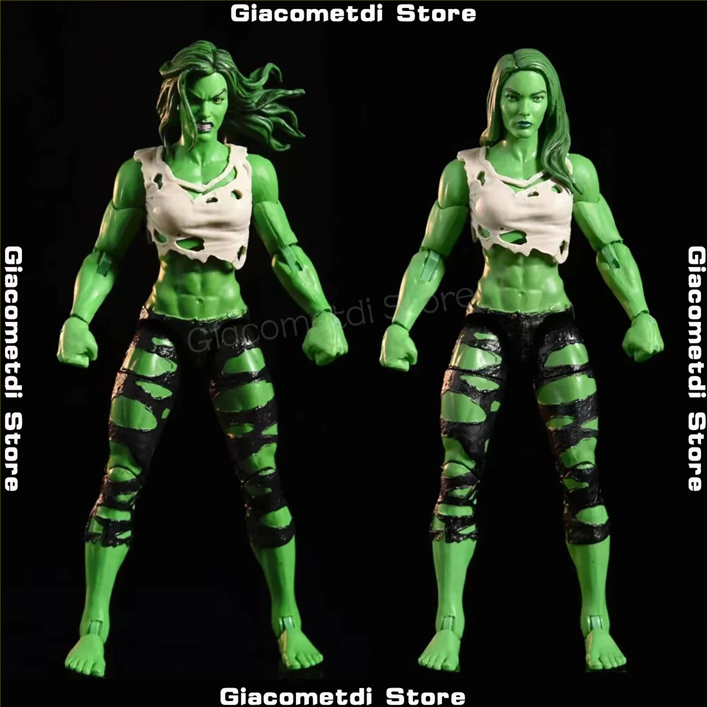 

18CM Marvel Legends She-Hulk Hulkettes Action Figure Angry Normal Head Version No Extra Open Hands Models Collectable Toys Doll