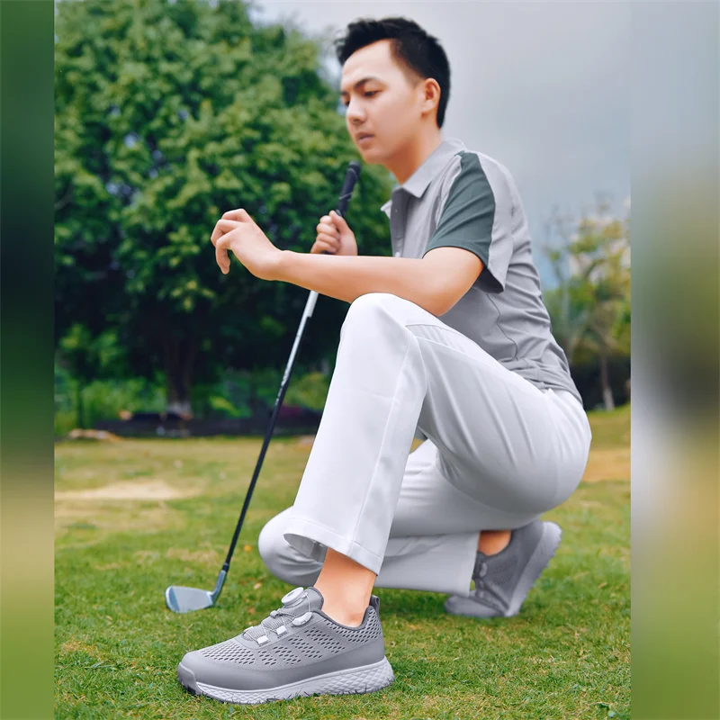 Novo respirável sapatos de golfe masculino profissional leve tênis de golfe confortável calçado de golfe de luxo antiderrapante sapatos de caminhada