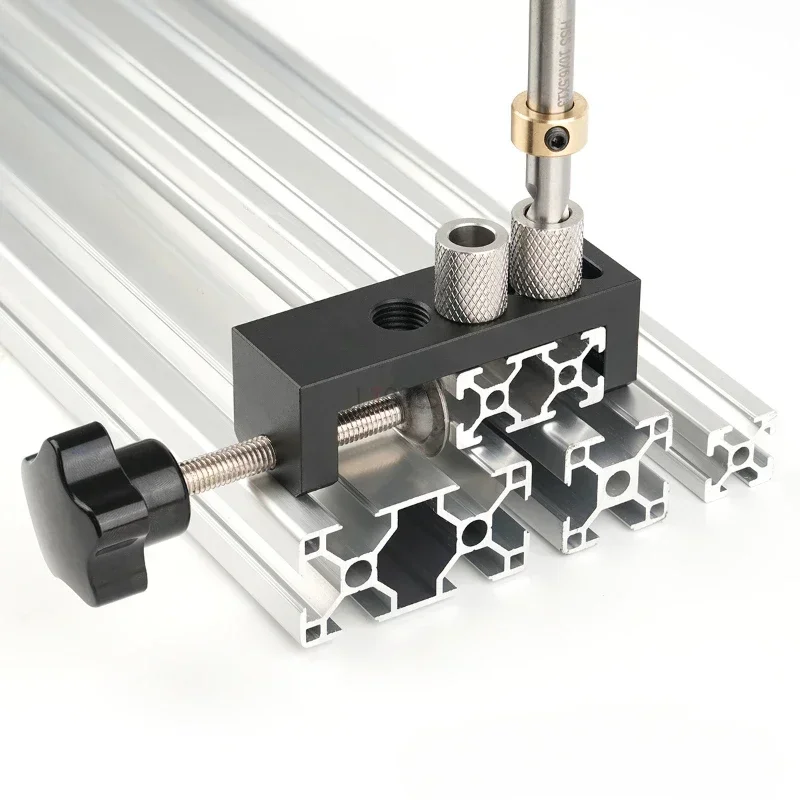 

Aluminum Guide Rail Perforation Assistant Double Hole Perforated Connection Countersunk Head Tool Woodworking Punching Assistant