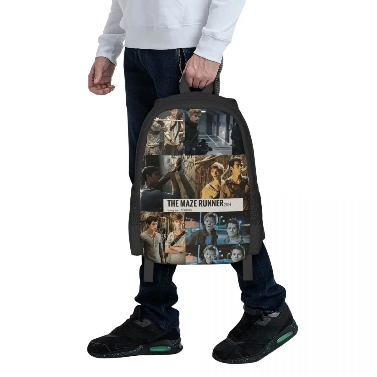 Runners Scenes Student Backpack School Bag Hiking Travel Daypack for Men Women Fashion Bookbag Shoulder Bags
