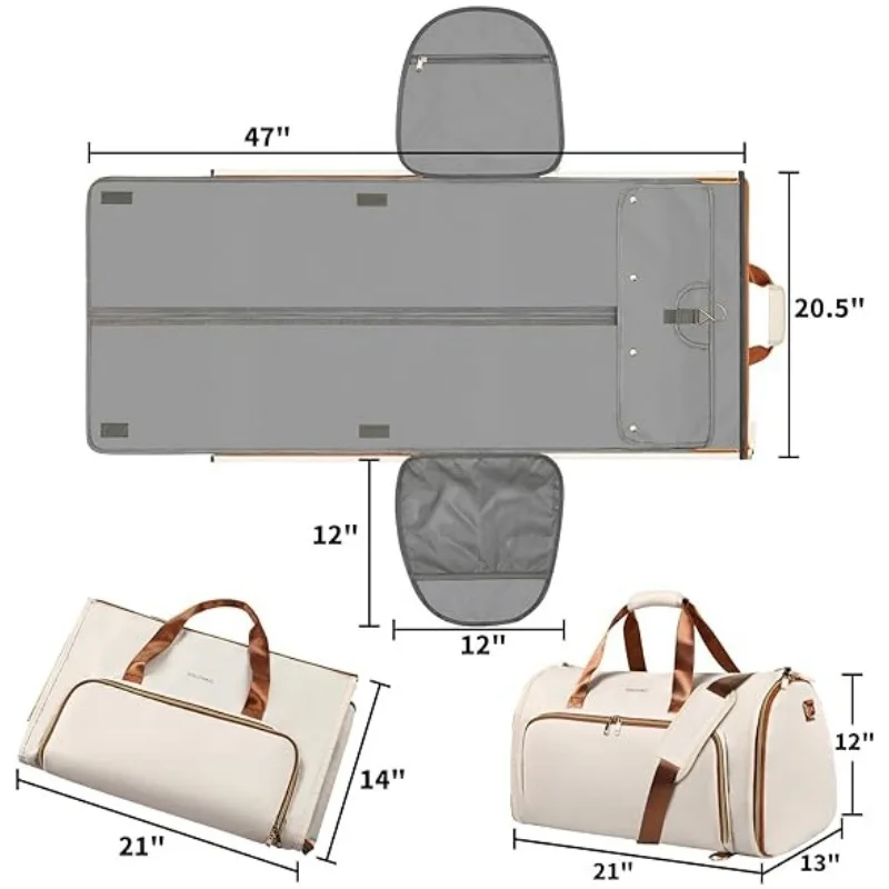 Fashion Travel Suit Bag Convertible Clothing Bag Can Be Crossbody Backpack Wear-resistant Folding Storage Hanging Bag