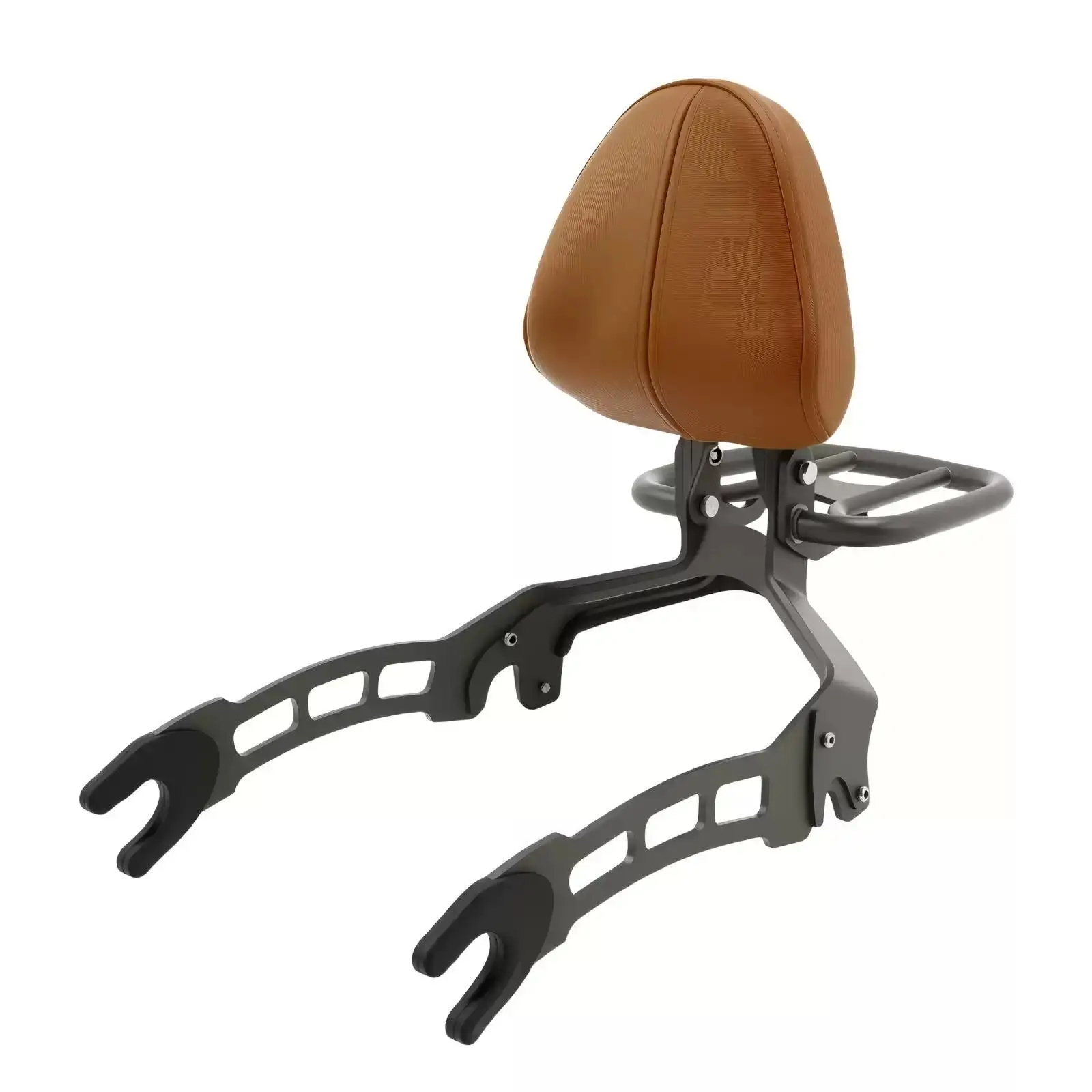Passenger Backrest Rack for Motorcycle Luggage Carrier Sturdy Metal Frame Comfortable Cushion Secure Mounting Hardware for