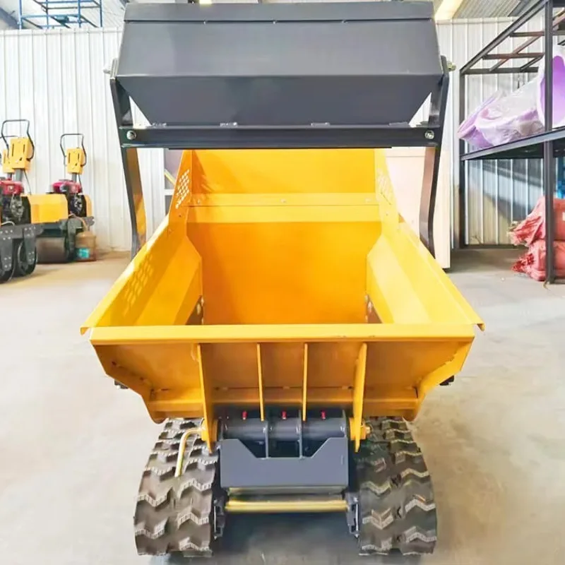High Quality Self Loading Hydraulic Crawler Dumper Truck Trolley For Garden Farm Orchard Agricultural Bulk Material Transfer Use