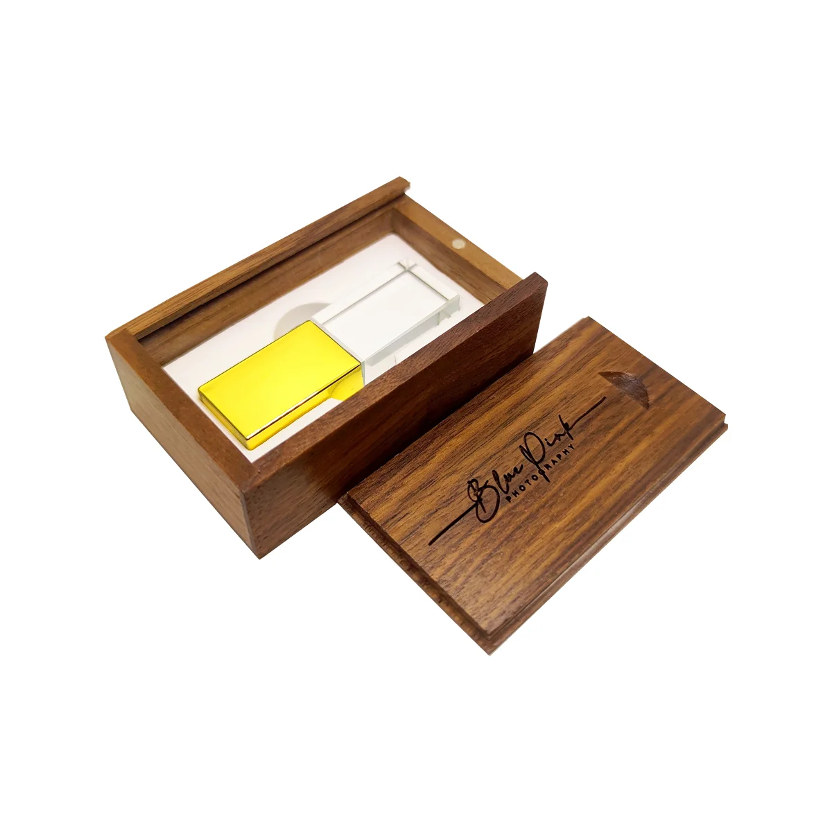 커스텀 스튜디오 로고 컬러 메탈 크리스탈 USB2.0 플래시 드라이브 4GB 8GB 32GB 64GB 2023 GB 스틱 및 월넛 박스, 128 신제품 무료