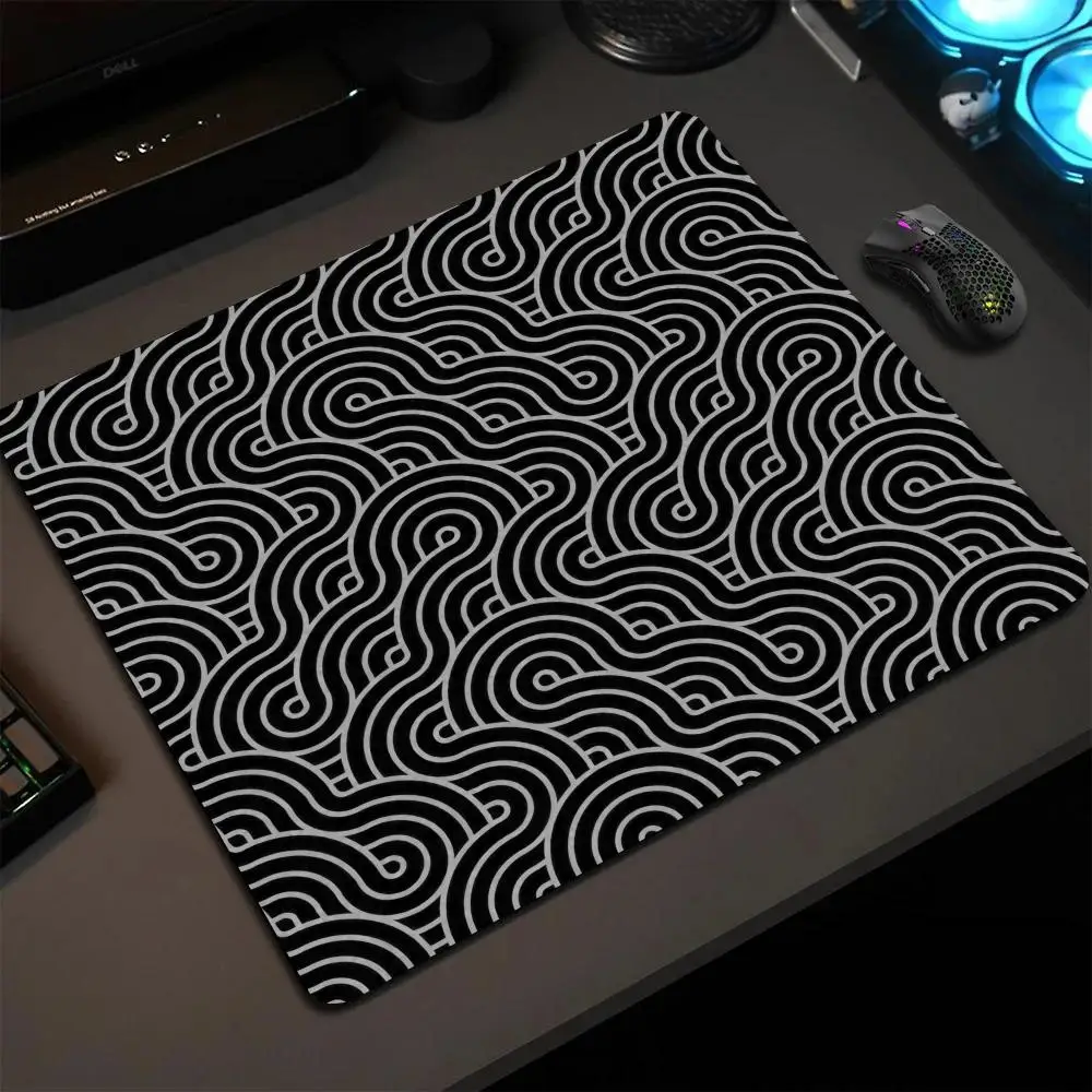 

Japanese Waves Texture Player Square Mousepad Small Size Desk Protect Mat Washable Desktop Mouse Pad Anti-slip Rubber Table Mats