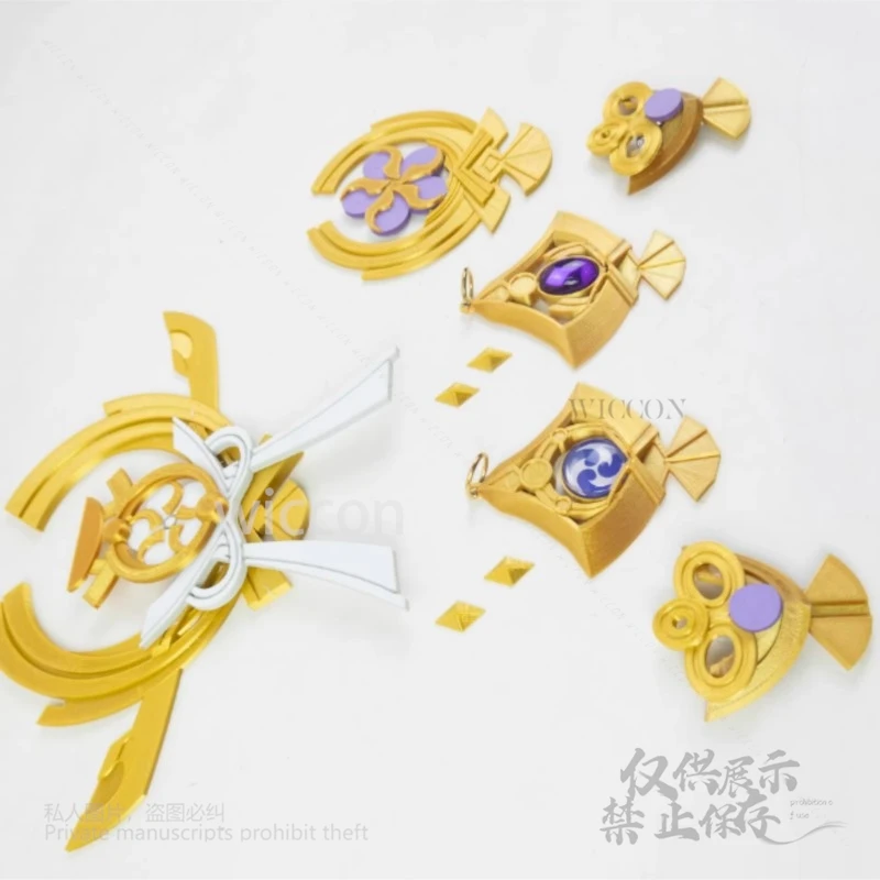 Yae Miko Cosplay Copricapi Puntelli Genshin Impact Gioco di ruolo Copricapo ACC Orecchini Accessorio Y2K Cosplay Halloween Party Carnevale