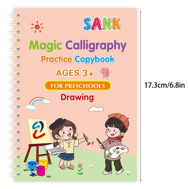 4PCS Magische Englisch Groove Praxis Kopie Buch für kinder Notebook Lernen Anzahl Buchstaben Kalligraphie Schreiben Übung Buch